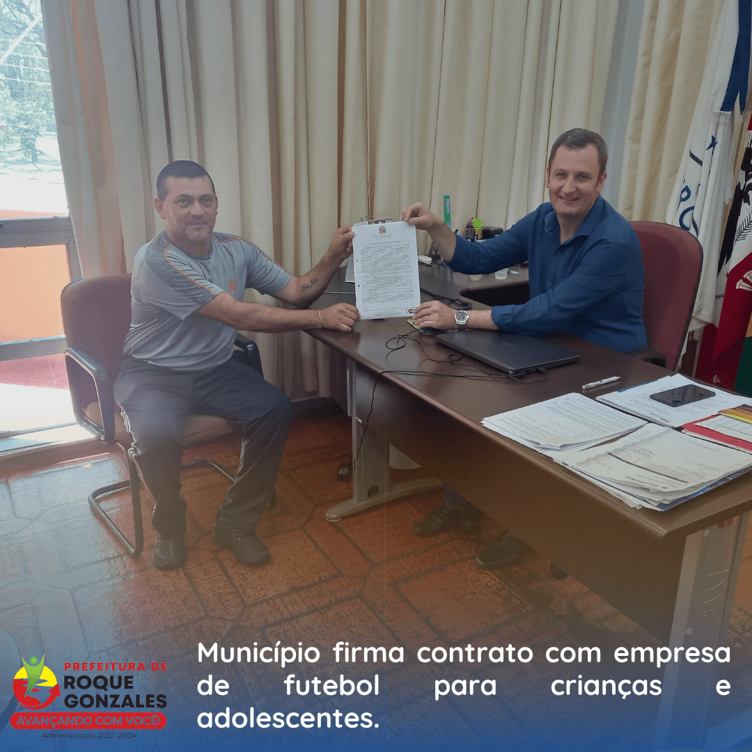 MUNICÍPIO ASSINA CONTRATO PARA ESCOLINHA DE FUTEBOL